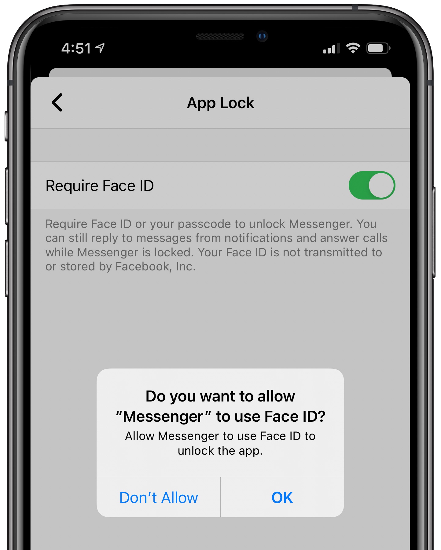 how to lock messenger app on ipad
