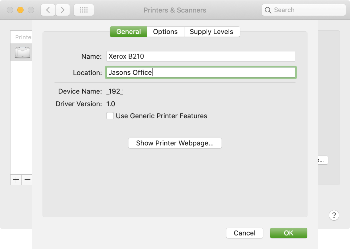 How to set your default printer and change its name and location on mac mid atlantic 