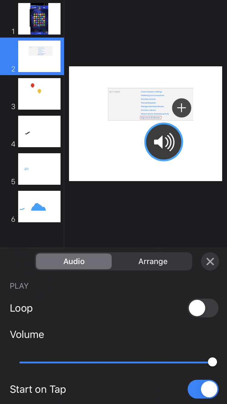 Keynote iPhone Adjust Volume Audio