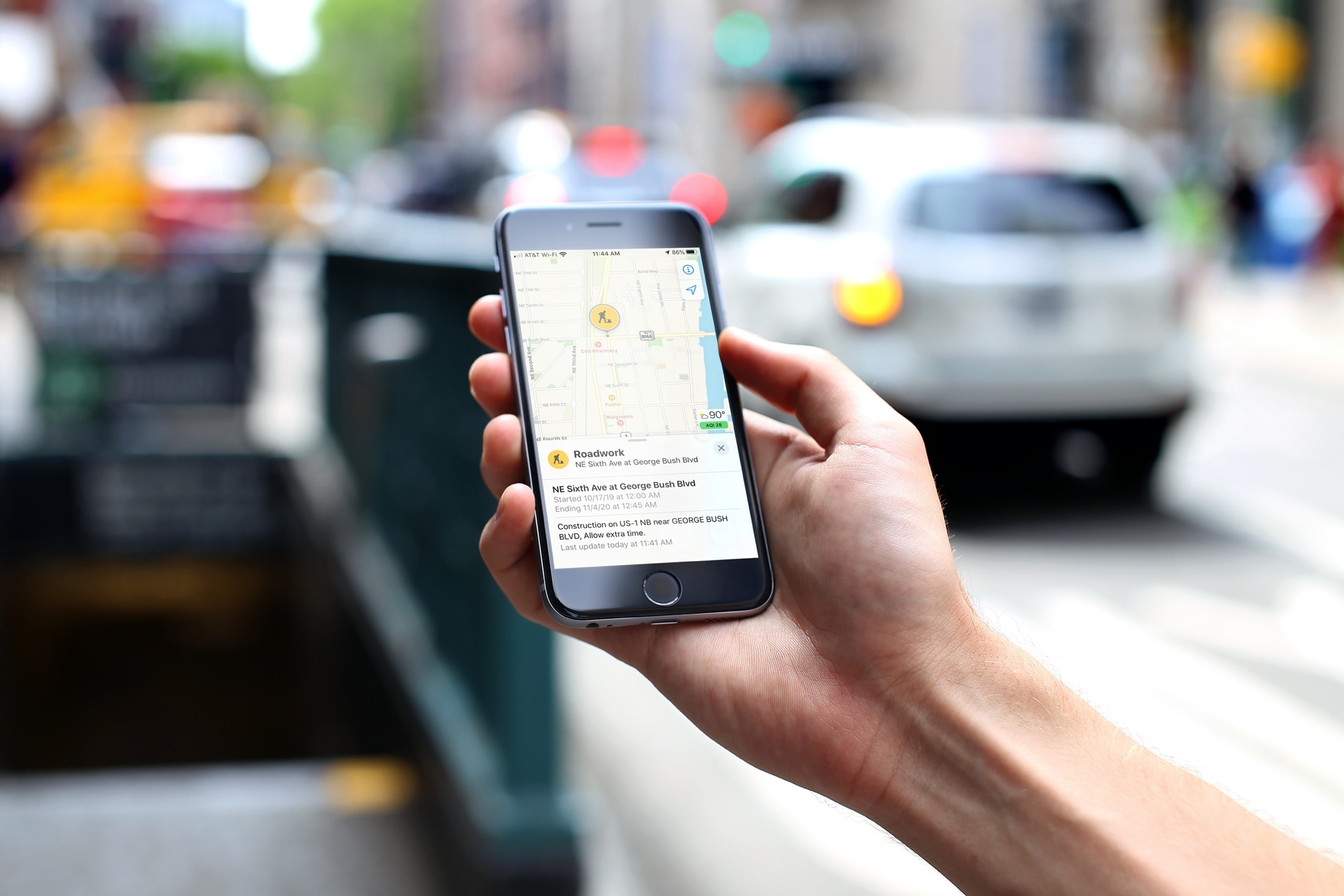 Roadwork Marker in Apple Maps iPhone