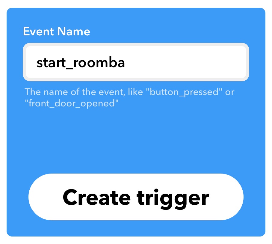 Start Roomba trigger
