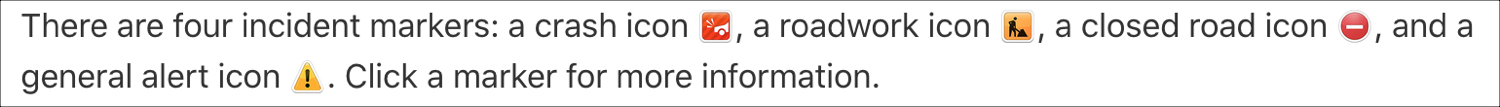 Traffic Condition Markers from Apple Maps Support
