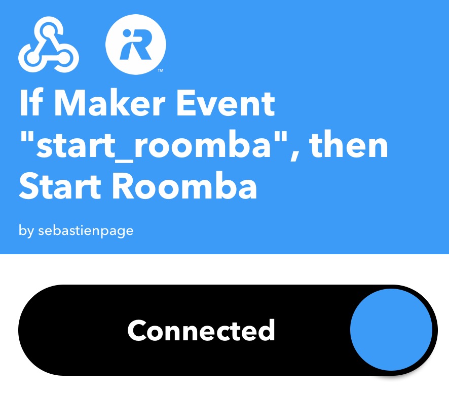 Trigger and action for controlling Roomba with Siri