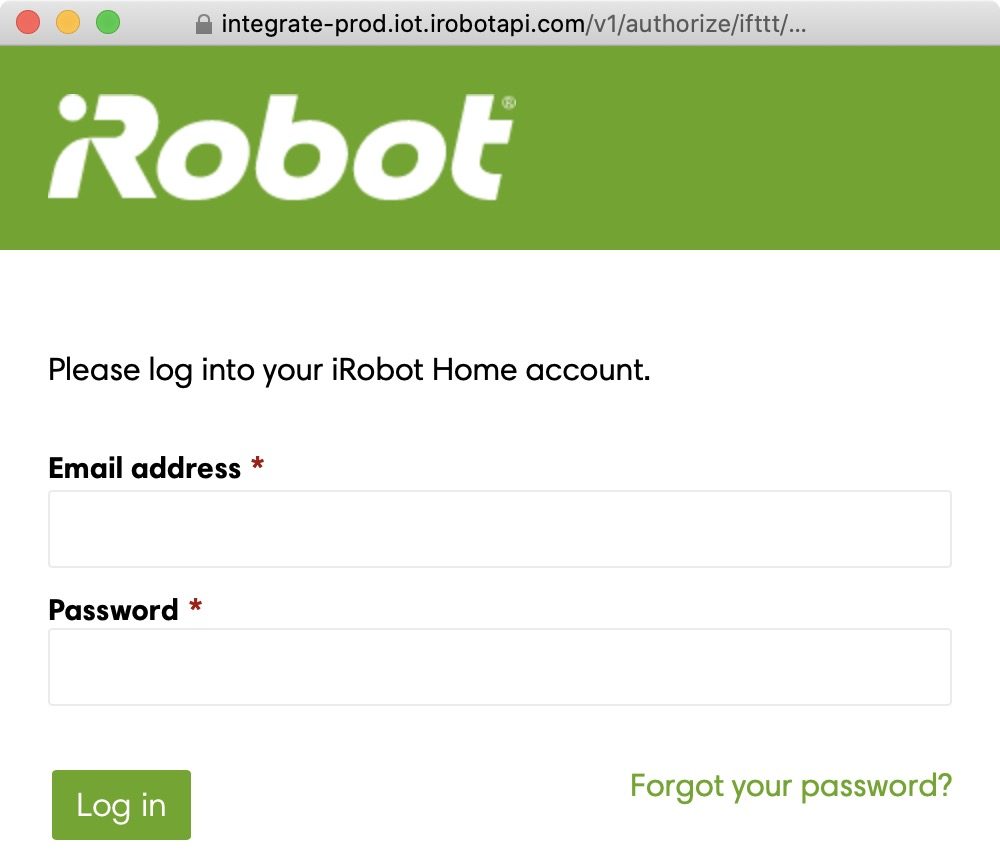 log into your iRobot Home account
