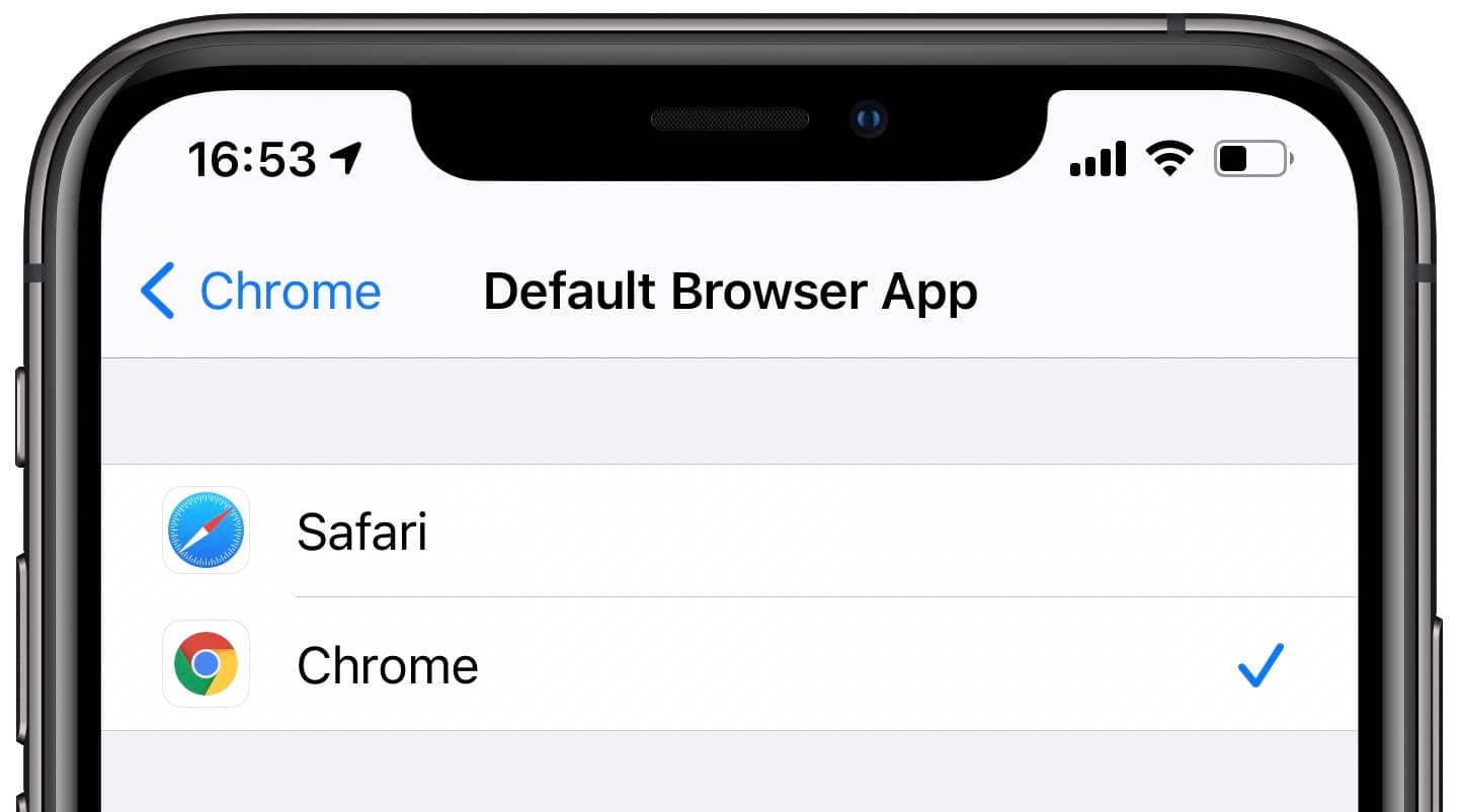 how to set google chrome as default browser on iphone