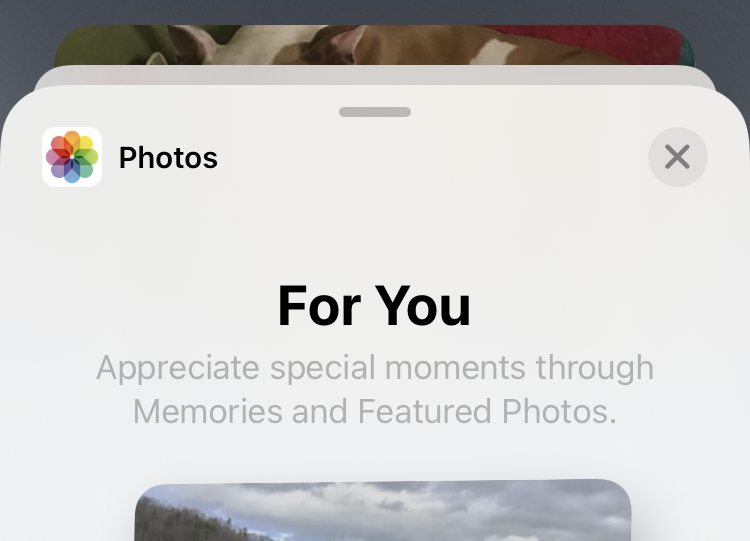 Photos photo widget Memories and Featured Photos on iPhone