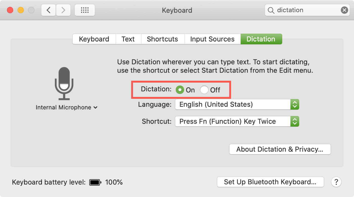 microsoft word dictation mac