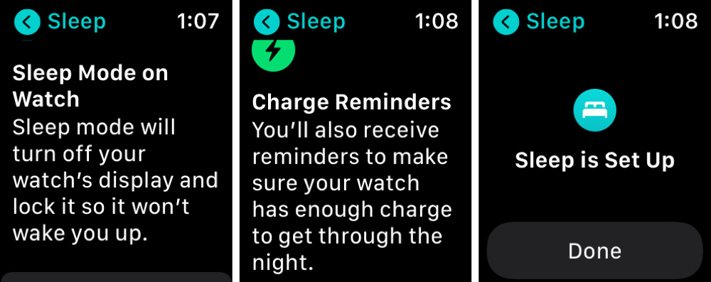 Sleep Set Up on Apple Watch
