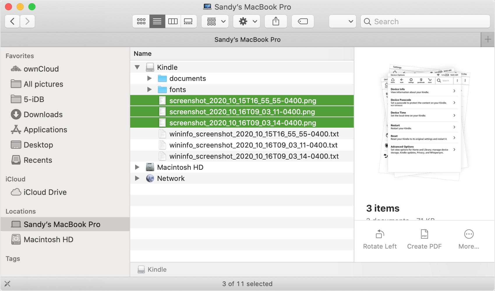 View Kindle Screenshots in Finder