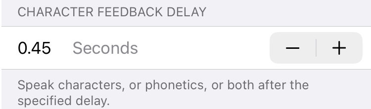 Character Feedback Delay on iPhone