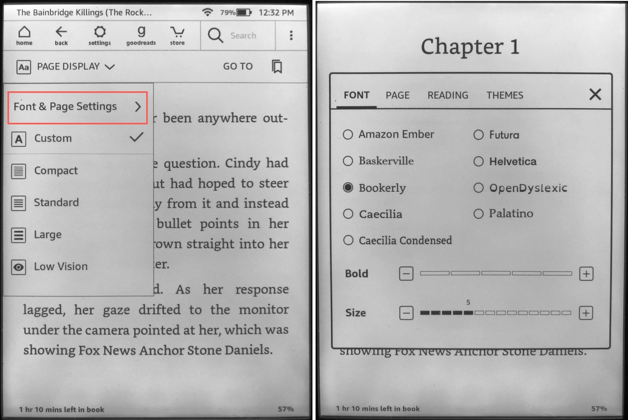 Font Settings Kindle Paperwhite