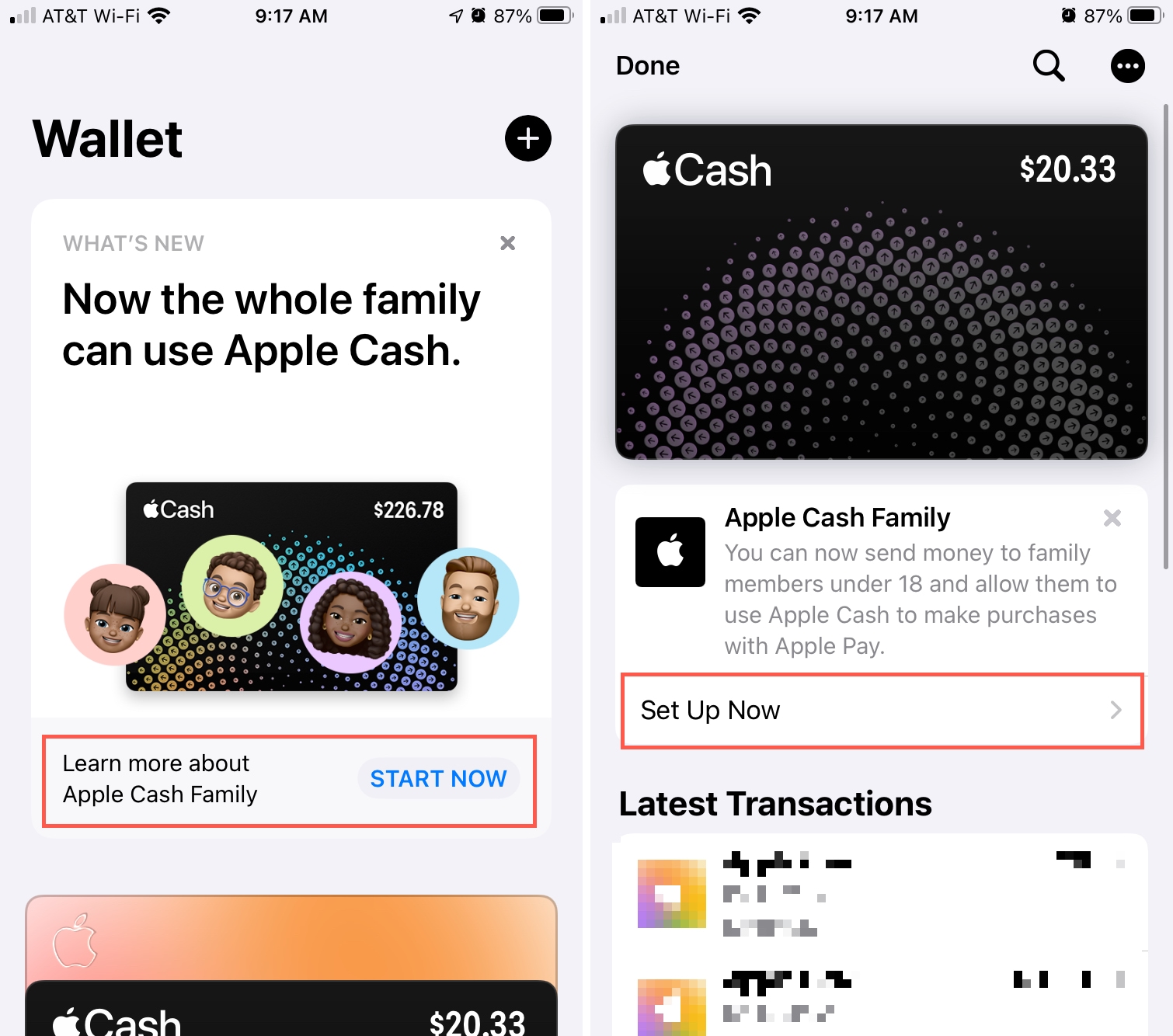 Set Up Apple Cash Family from Wallet