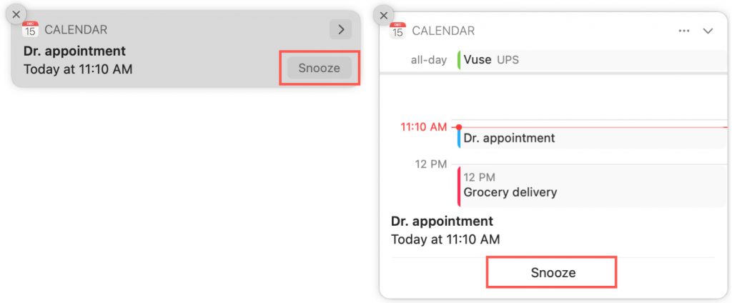 How to snooze Calendar notifications on macOS Big Sur | Mid Atlantic  Consulting Blog
