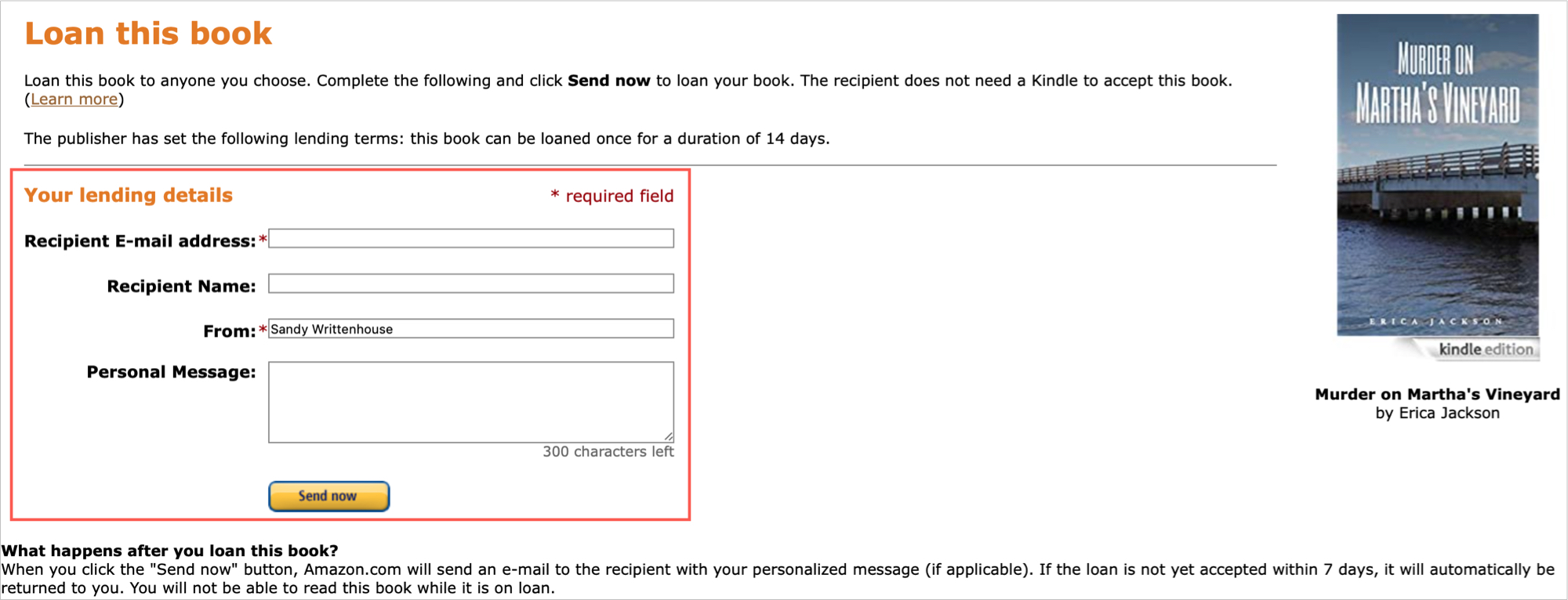 Amazon Kindle Borrower Details