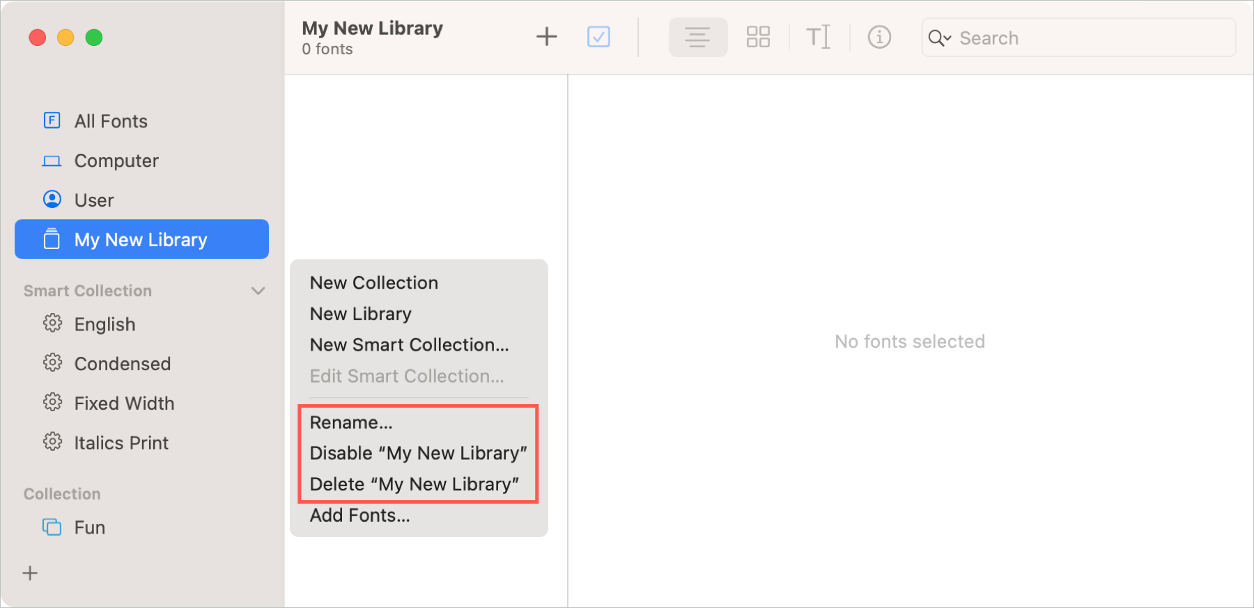 Edit New Library