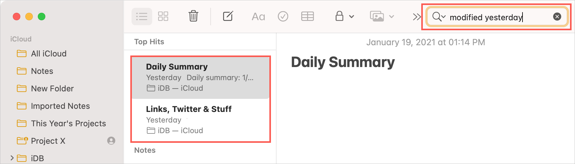 Use Search with Natural Language in Notes