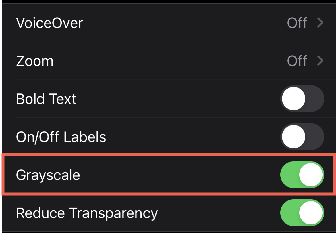 Watch Accessibility Grayscale On