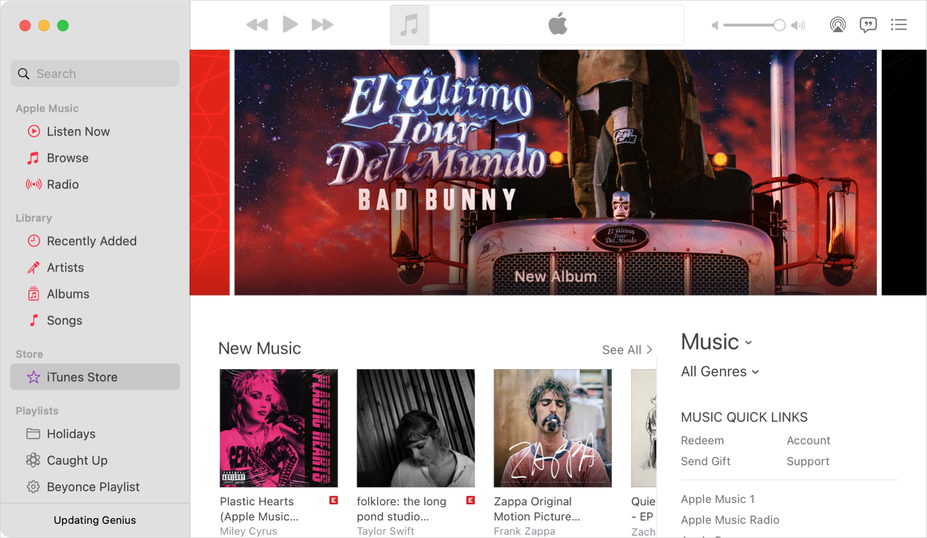 iTunes Store in Music on Mac