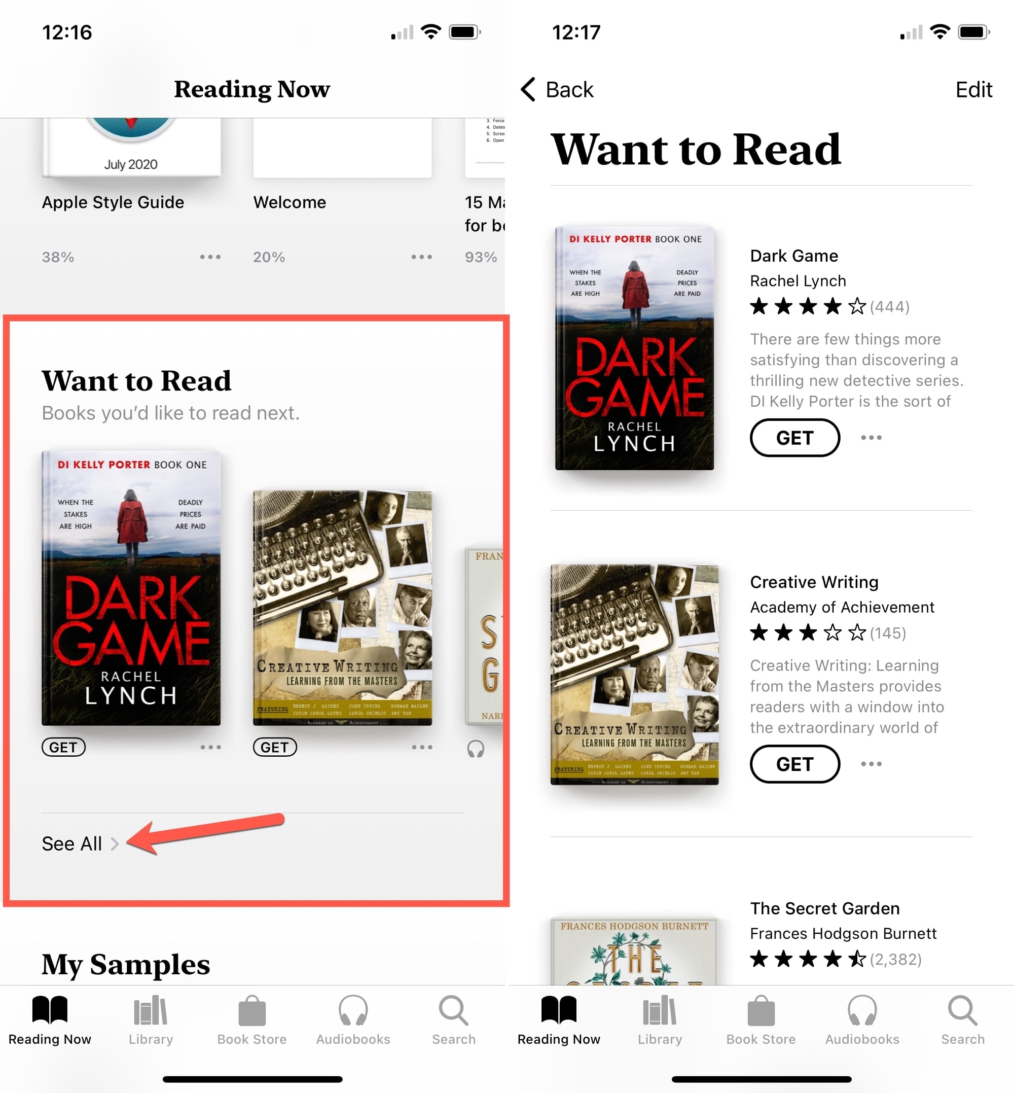 Books on iPhone See All in Want to Read