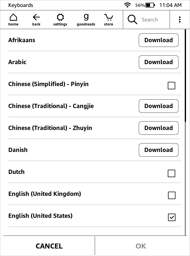 Download and Select Keyboards on Kindle Paperwhite