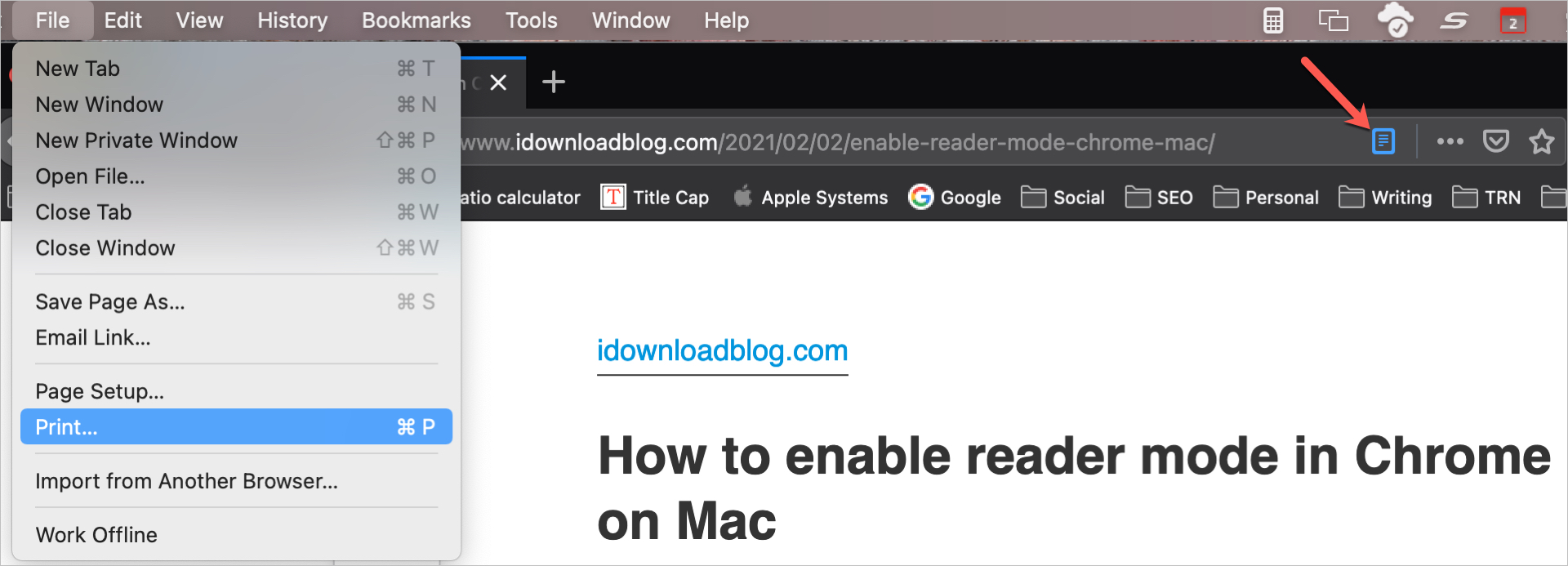 Firefox Reader Mode and Print