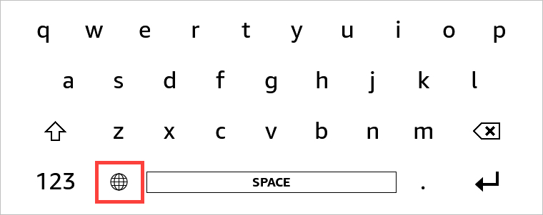 Globe Icon on Kindle Keyboard