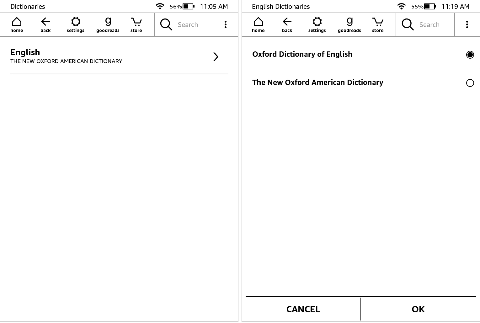 Set Dictionaries Kindle Paperwhite