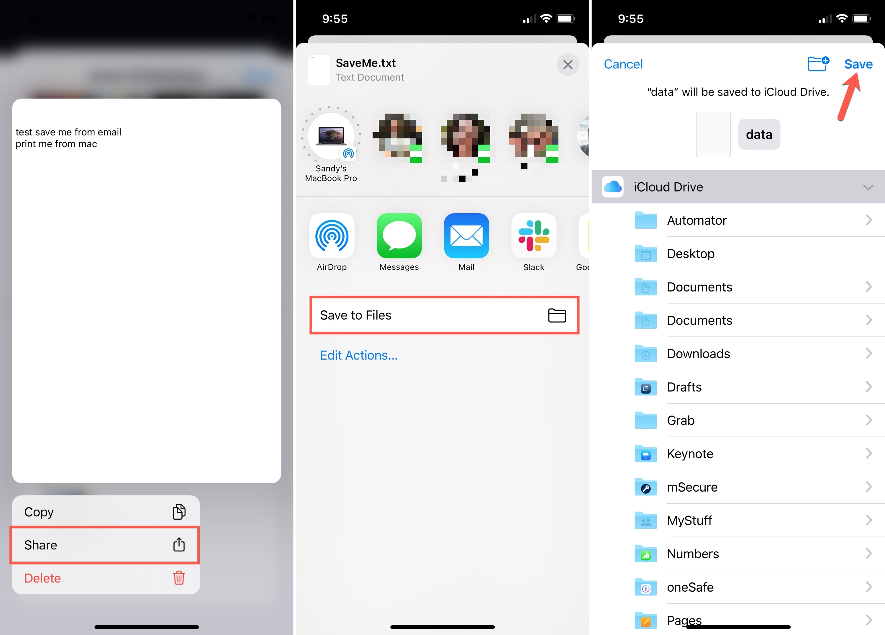 iPhone Messages Save File