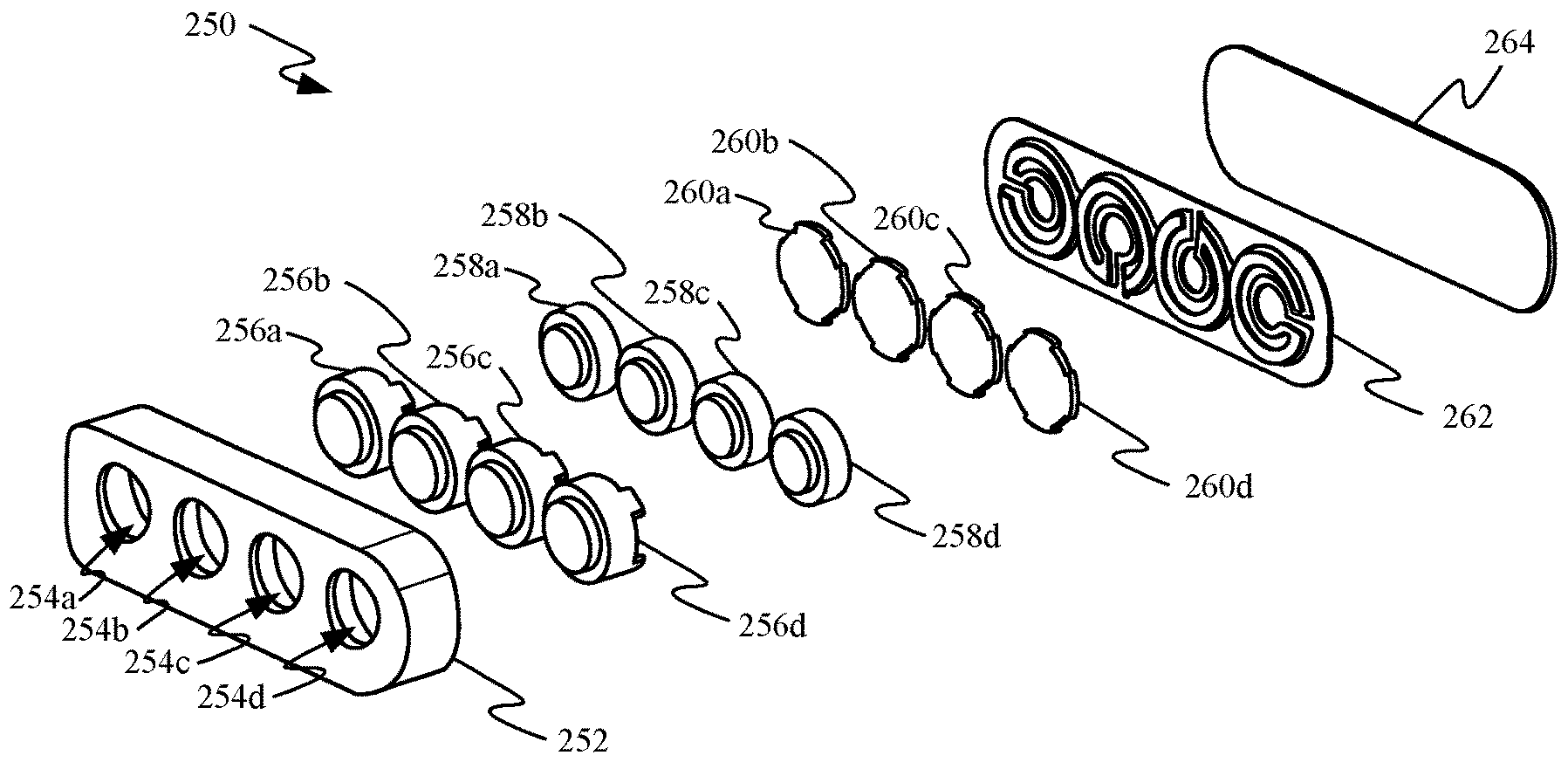 A drawing from Apple's MagSafe patent showing pogo-style connections for power and data