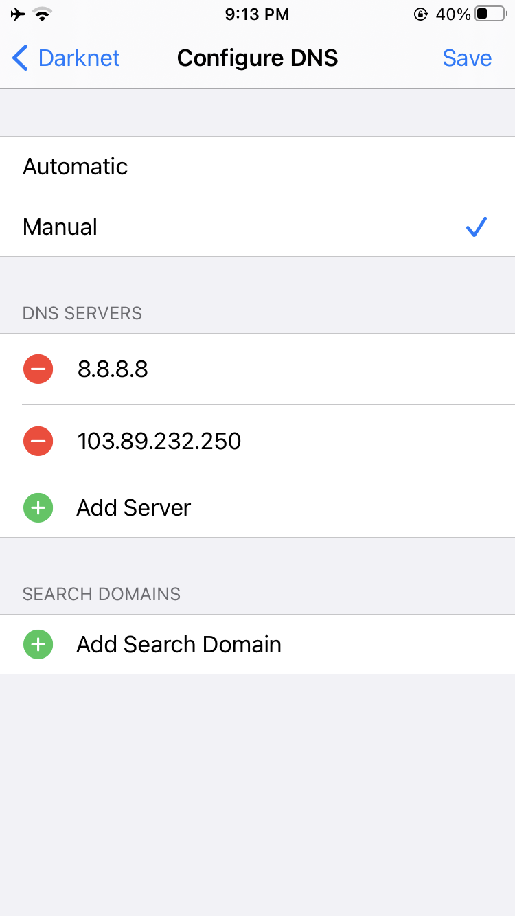 Configure DNS iPhone