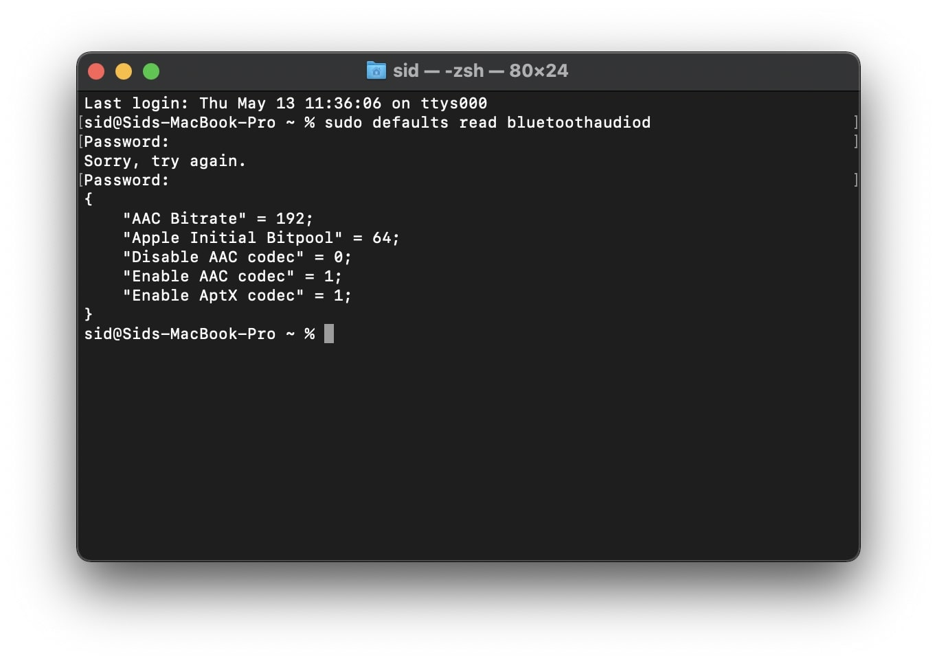 enable AAC_aptX Terminal