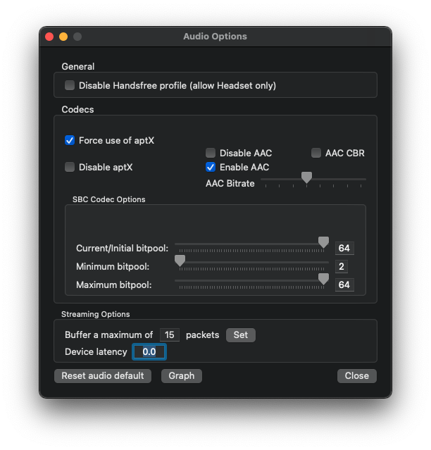 force use aptx Bluetooth Explorer