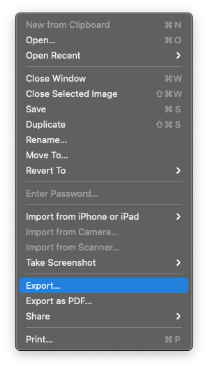 preview export mac