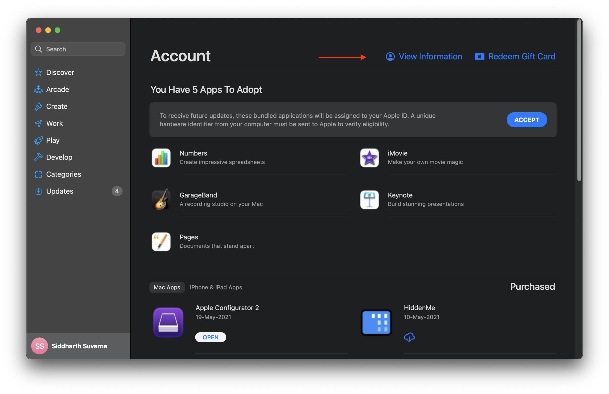 Mac App Store Account