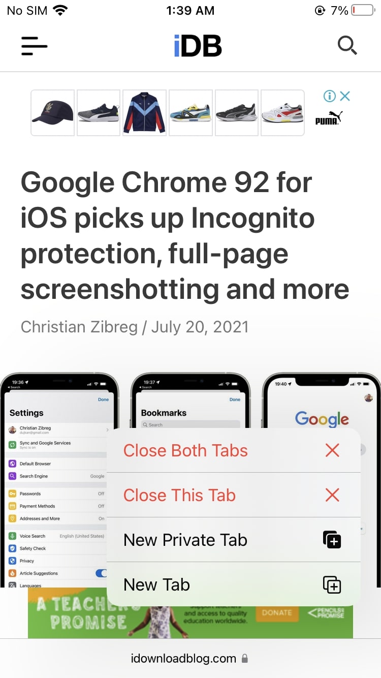 Close all tabs in a group Safari