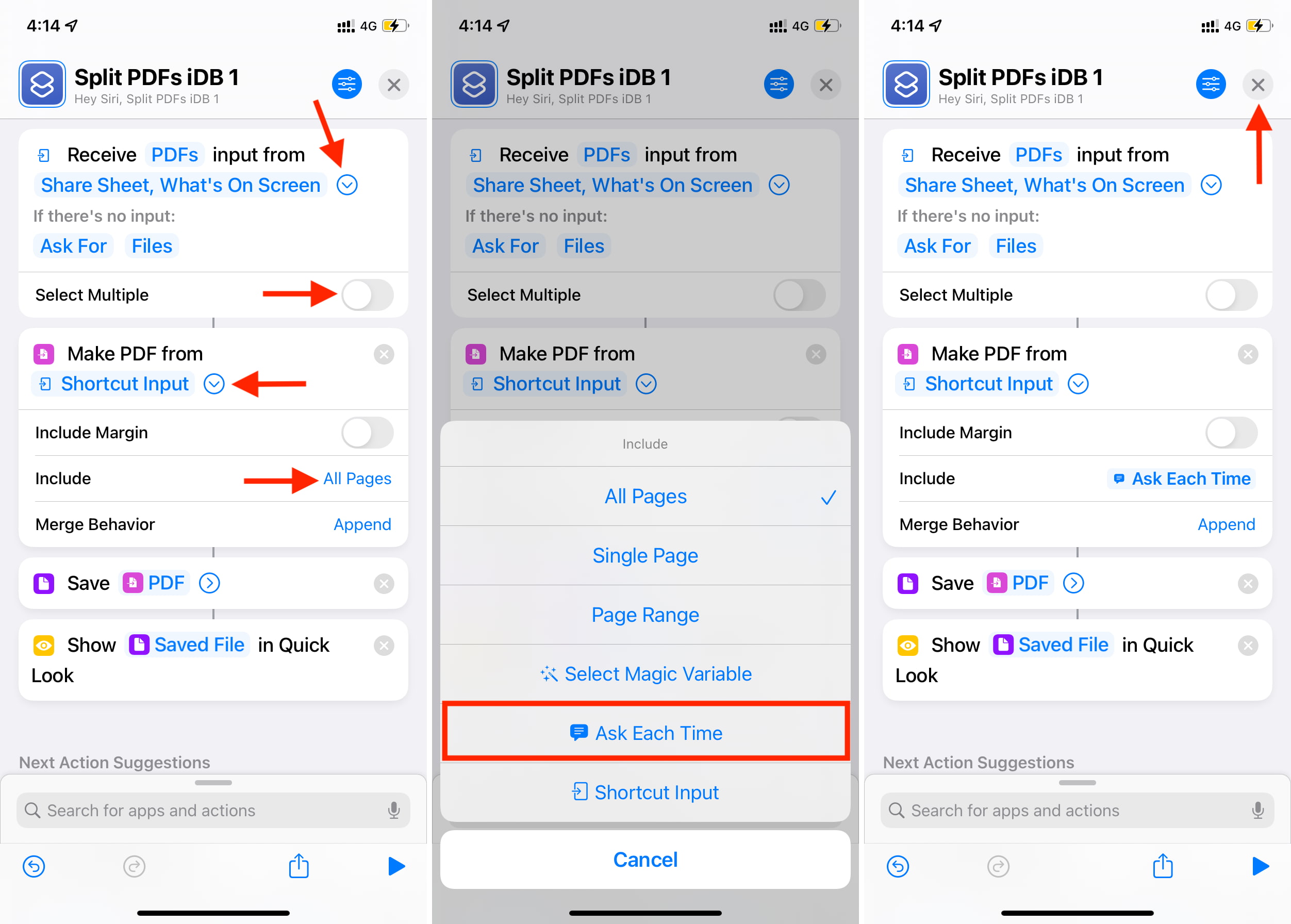 Making Split PDF iOS Shortcut iPhone