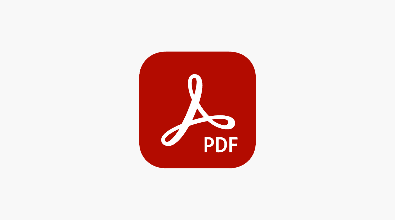 Red PDF app icon on gray background