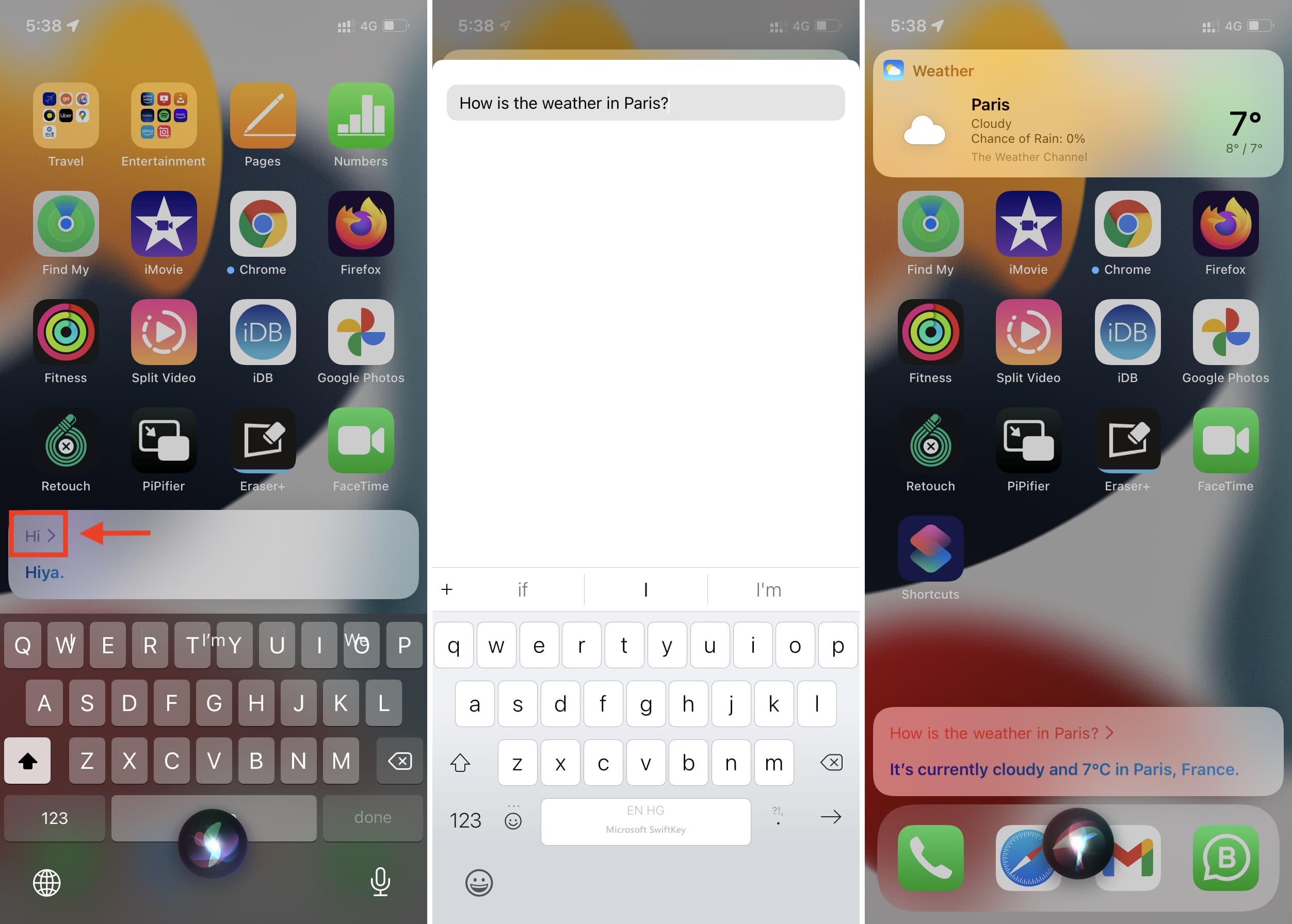 Tap Siri command to edit it on iPhone