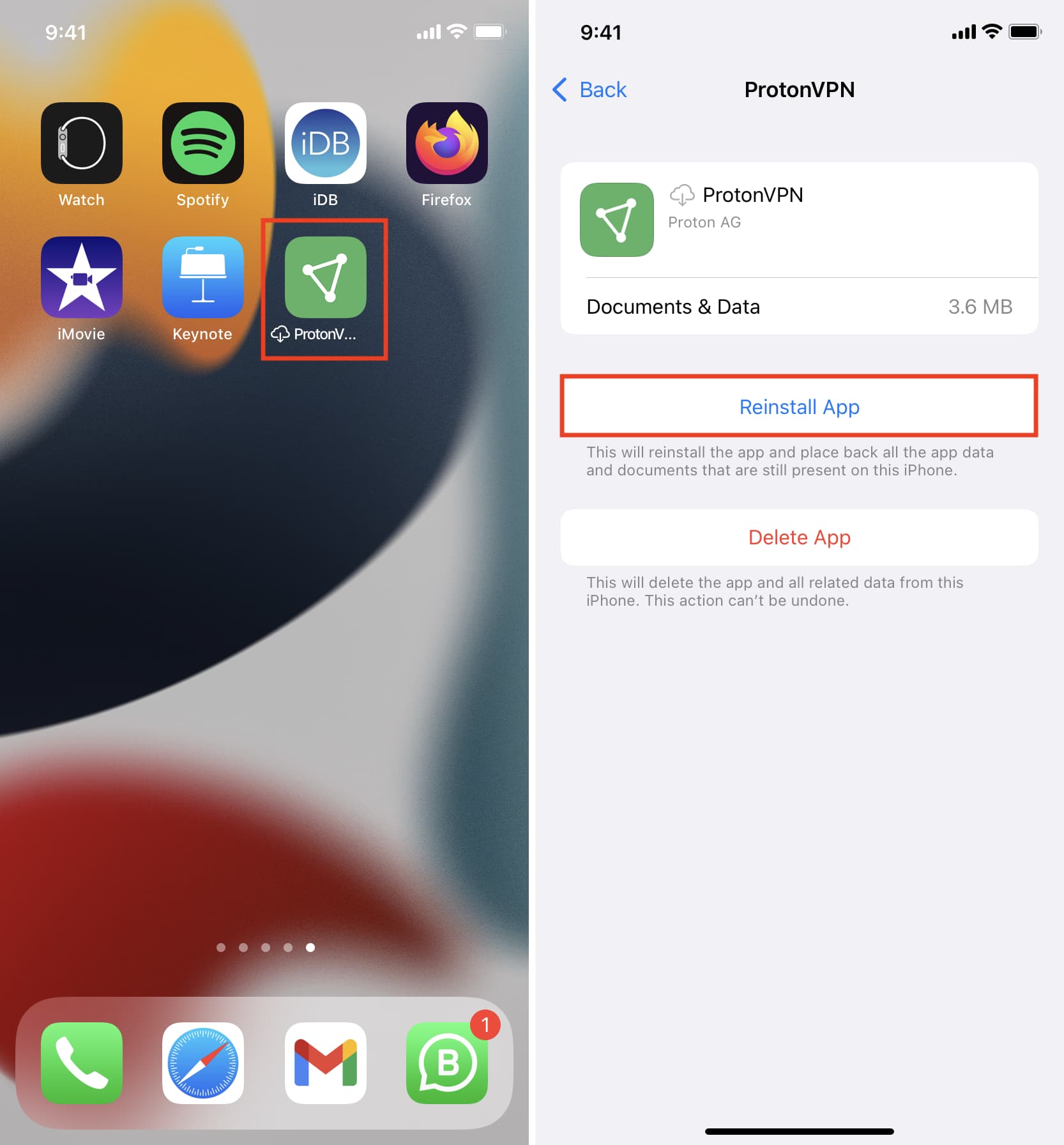 Reinstall offloaded app on iPhone
