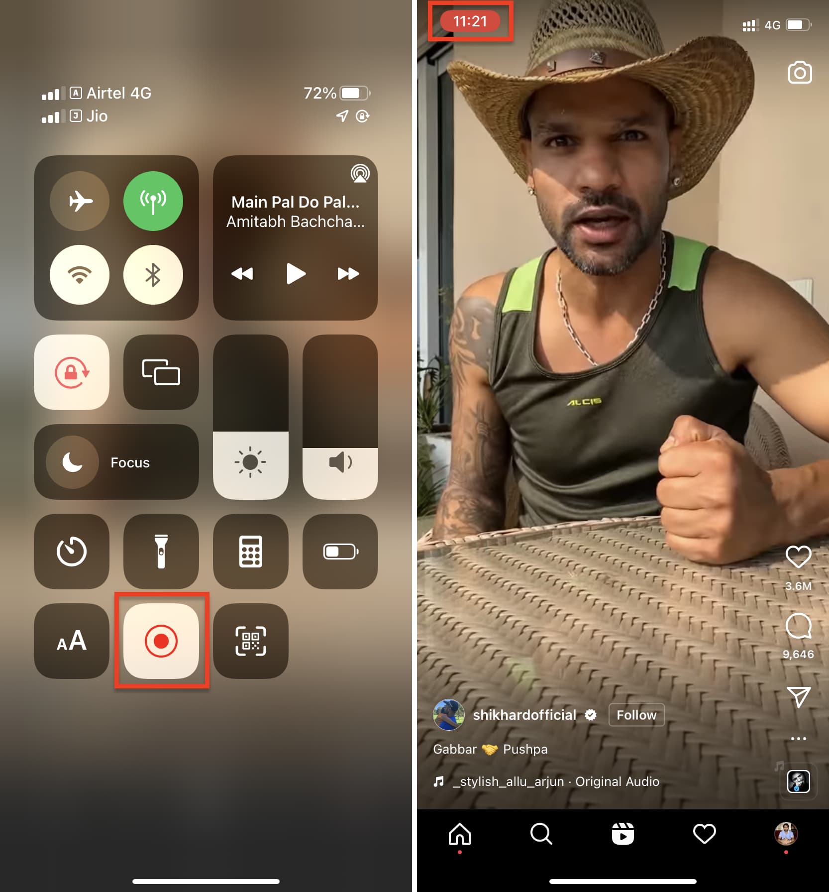 Save Instagram Reel by iPhone Screen Recording