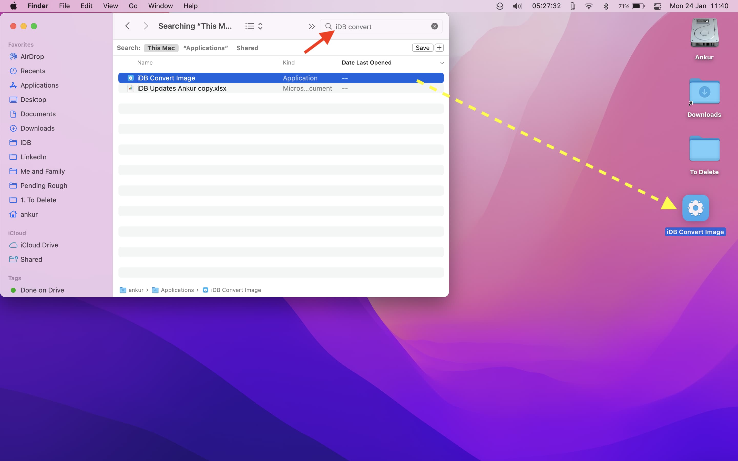 Add shortcut to Mac desktop