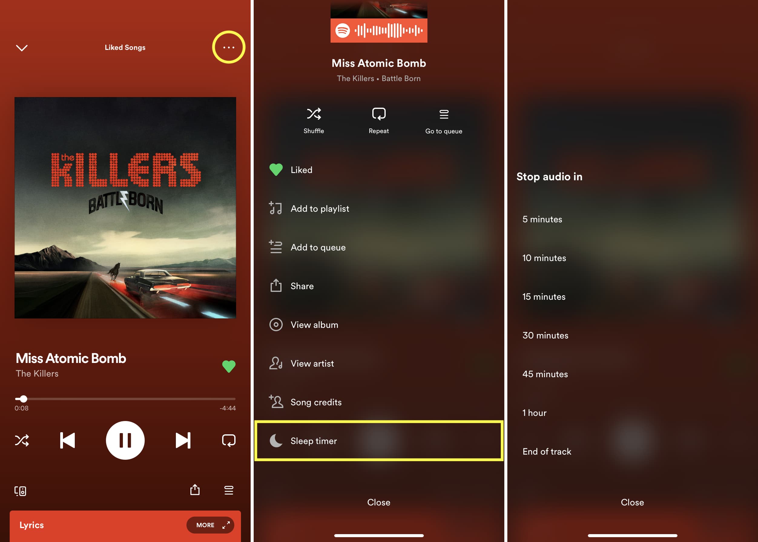 3 ways to set a sleep timer in Spotify on iPhone | Mid Atlantic