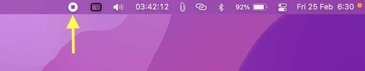 Stop screen recording on Mac