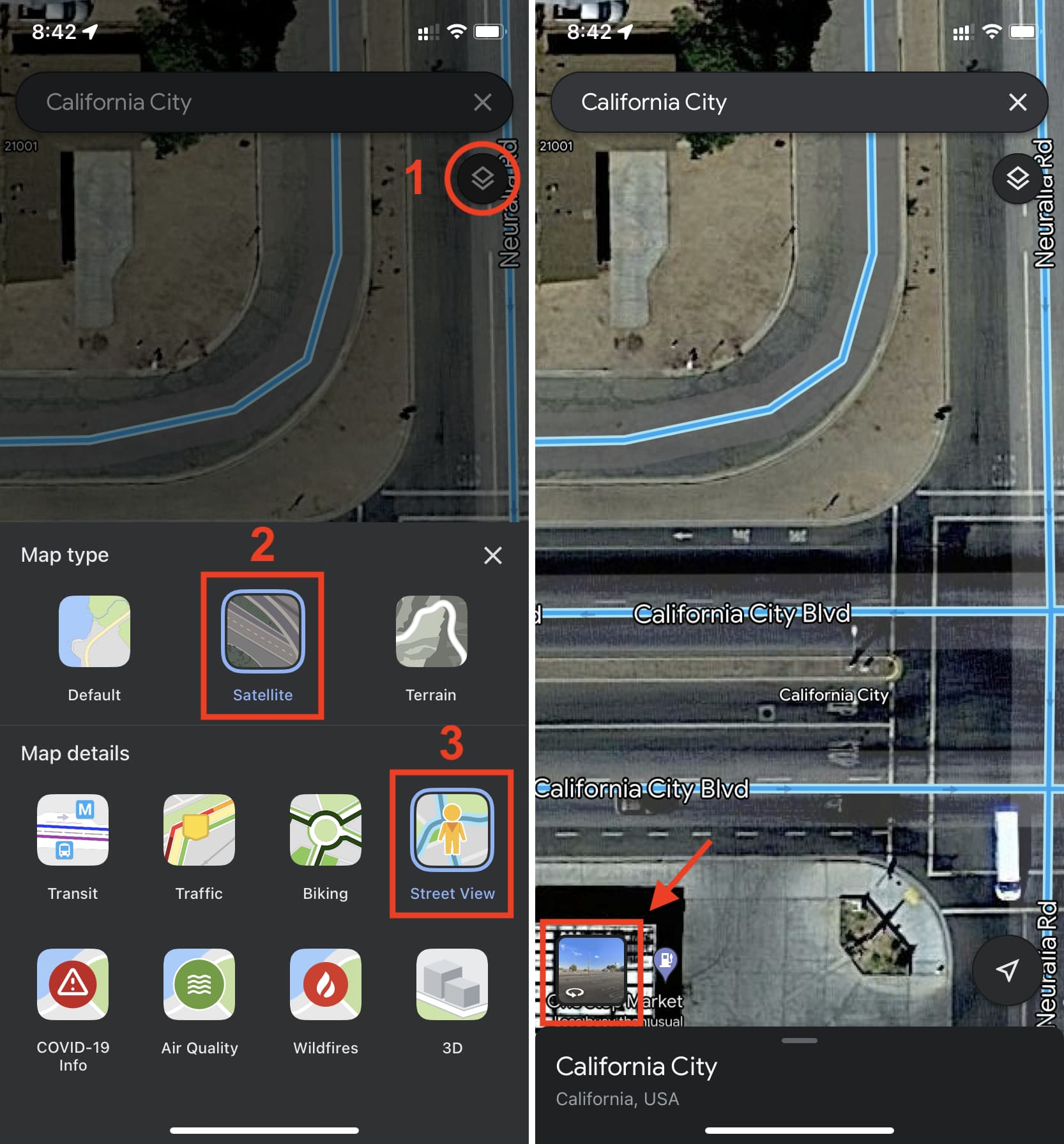 Street View in Google Maps iPhone