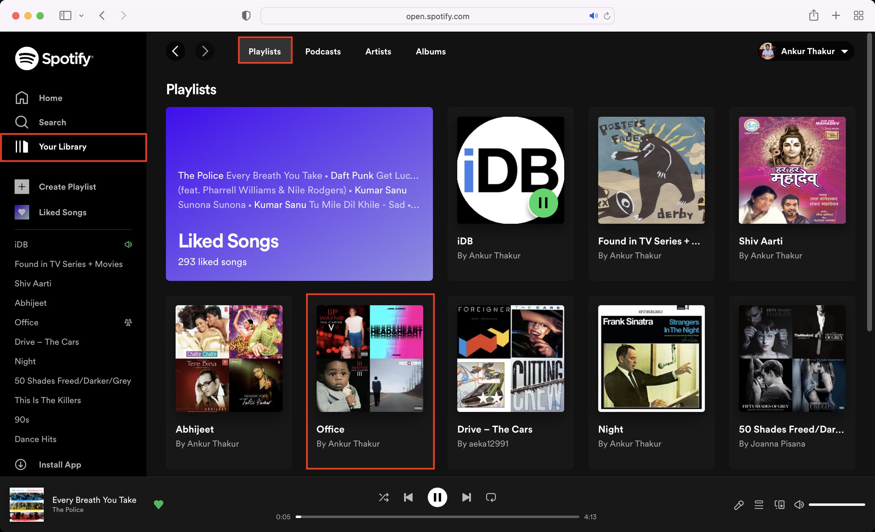 Choose Spotify Playlist on web