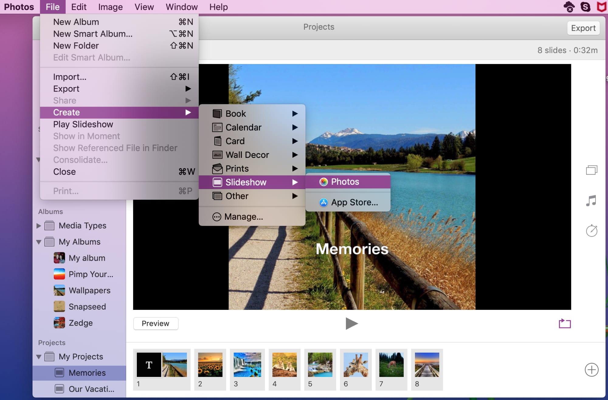 Create Slideshow in Photos on Mac