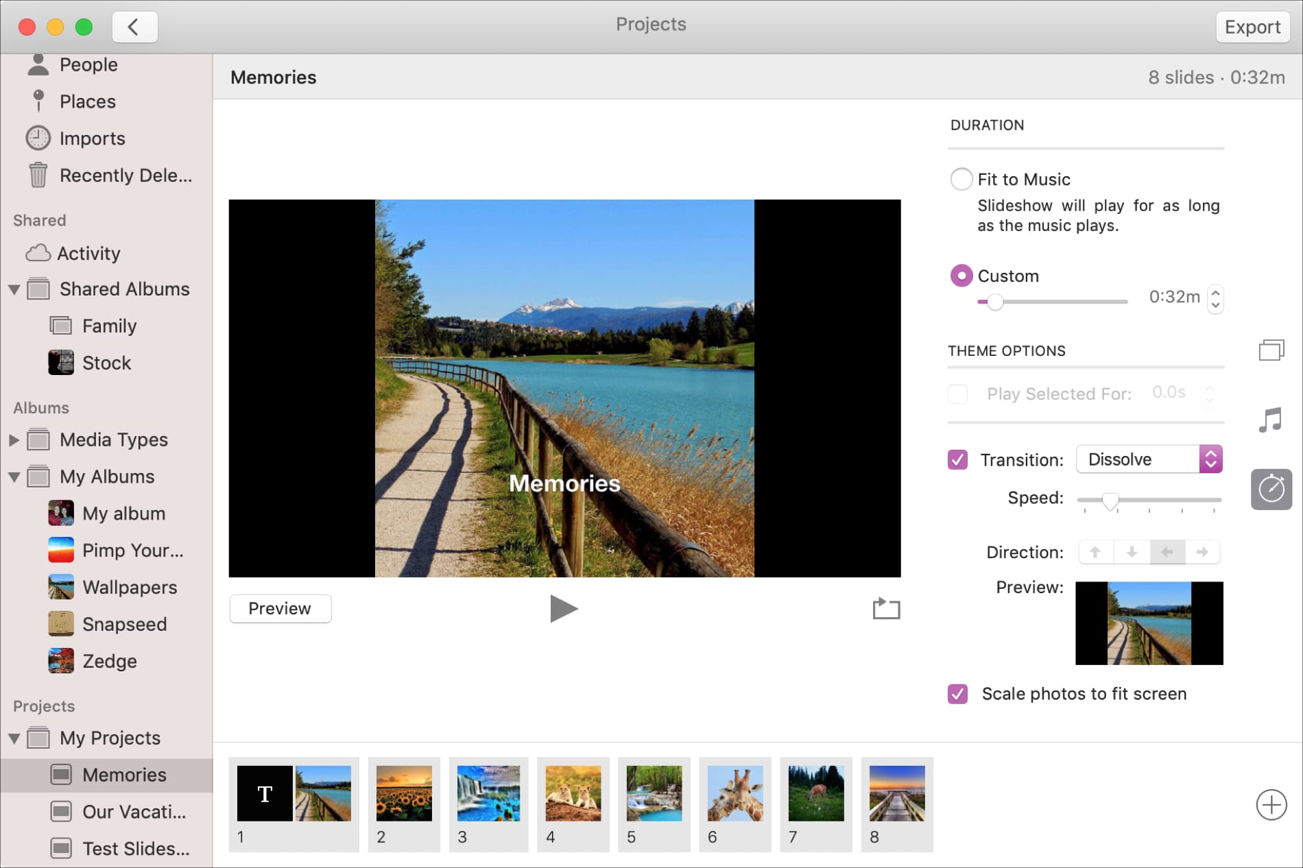 Slideshow Duration in Photos on Mac