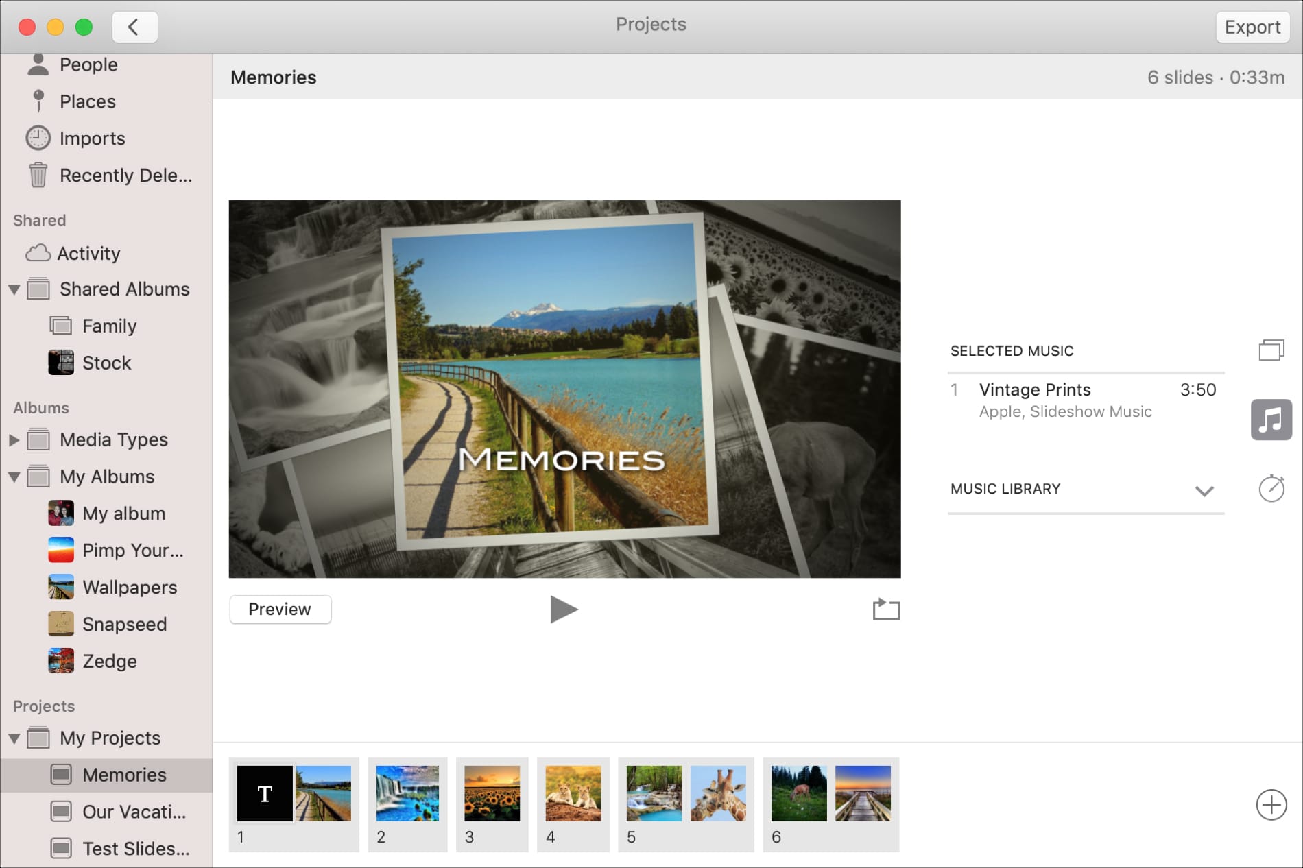 Slideshow Music in Photos on Mac