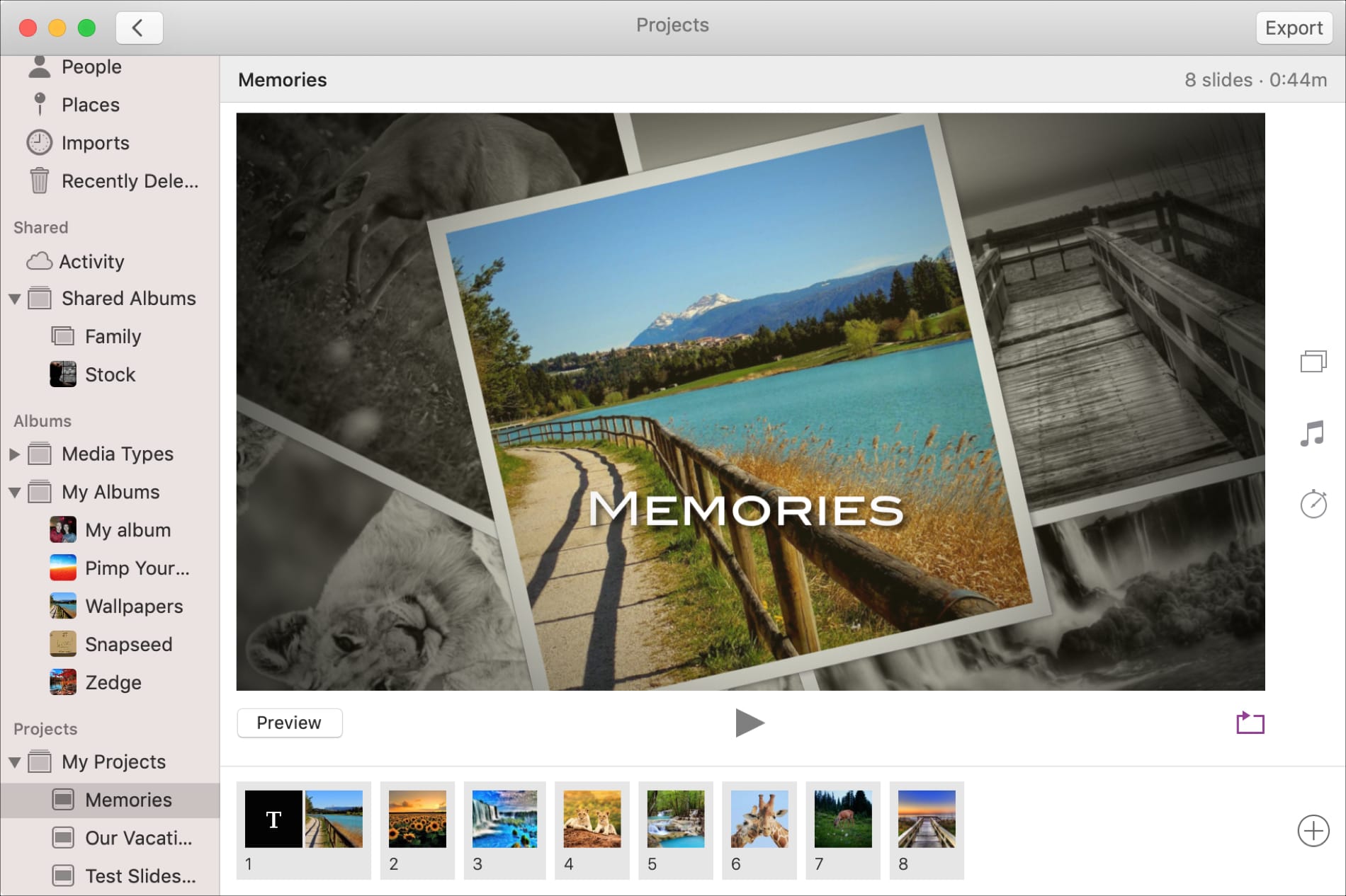 Slideshow in Photos on Mac