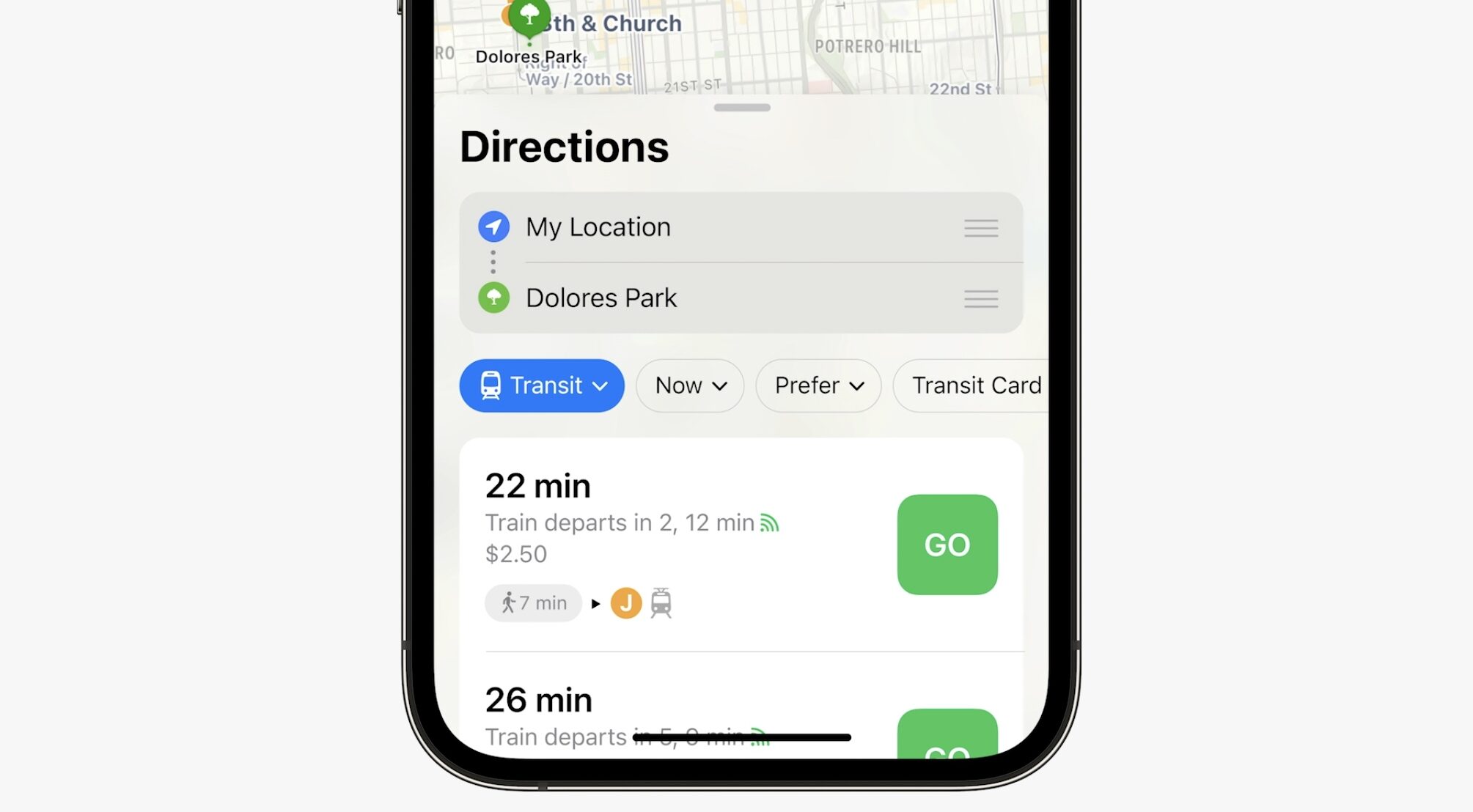 Transit fares in Apple Maps on iOS 16